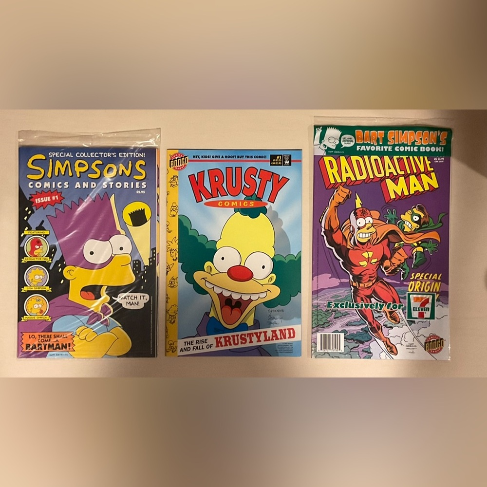 Simpsons Comic # 1, Howard The Duck # 1, Care Bears # 1, BIKER MICE FROM MARS
